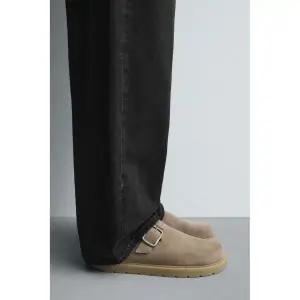 ZARA 버클 레더 클로그 - 브라운