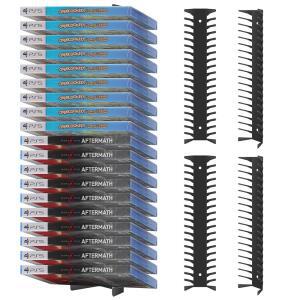 Wanyshapy 비디오 게임 저장 월 마운트 - PS, Xbox, DVD, 스위치 게임 정리함 디스플레이 스탠드용 4PCS 헤비 듀티 메탈 게임 케이스 홀더 미디어 저장 선반, 최대 76개까지 보관 가능