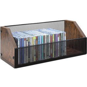 살라조리 CD 보관 랙 - CD 보관 케이스에 38개의 풀 케이스 CD, 76개의 슬림 케이스 CD, 데스크탑 또는 옷장 CD 스탠드, 블루레이용 CD 디스플레이 | 비디오 게임 케이스 | 종이 | 카드