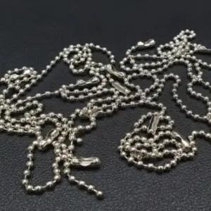 군번줄 비즈키링 볼체인 군번줄 은색 12cm 10P 볼체인 목걸이줄 초커목걸이 체인목걸이