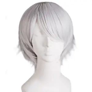 숏컷트 은발 가발