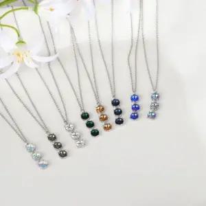 시후주얼리 6mm오스트리아산 스왈 드롭 목걸이 EC460N 20대여자주얼리 보석목걸이