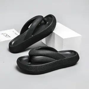 올블랙 통굽 젤리 쪼리 슬리퍼 키높이 여름샌들 여름쪼리 남녀공용슬리퍼 쿠션샌들