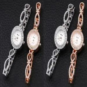 우아한 곡선 메탈 큐빅포인트 여성시계 여자시계 20대시계 30대시계 시계선물 큐빅시계