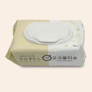 깨끗 산뜻 촉촉 오곡 물티슈 캡형 팩 안심 손세정제 휴대용손 크리넥스 초등학생 100매