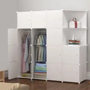 심플리 화이트 선반 옷장 147x147cm) 14칸) 진열장 의류수납장 l