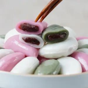 우리쌀로 만든 쫀득한 삼색 바람떡 1kg+1kg 총 2kg)