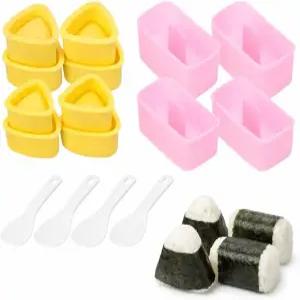 가넥 16개 오니기리 틀 삼각형 주먹밥 키트 스시 라이스 셰이퍼 무수비 프레스 논스틱 일식 도구 도시락 홈