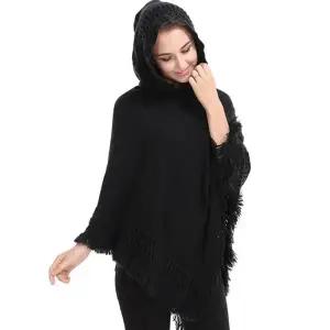 니트 가디건 후드 망토 여성의류 니트숄 망토코트 카디건