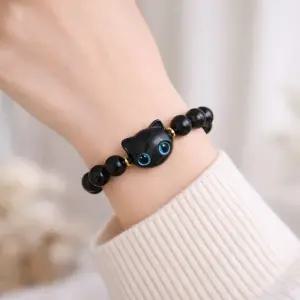 불교염주팔찌 단주 행운 고양이 나무 염주 합장주 삼재 불교용품 CB0501