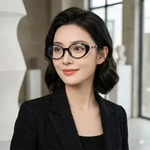 [토마]캣아이 뿔테 안경/남여 공용 가벼운 안경태 블루라이트 프레임 컴퓨터 렌즈(CN436)