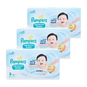 팸퍼스 엔젤 에어차차 썸머팬티 기저귀 3단계 198매