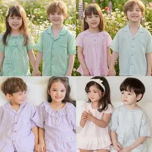 무형광 국산 아동 잠옷 세트 주니어 파자마 키즈 어린이 반팔 인견 냉감 쿨 여름 공주 원피스 남아 여아 상하 기모 극세사 수면 초등 학생 중 고등 국내제작 귀여운 프릴 곰돌이 캐릭터 유아 아기 순면 모달 레이온