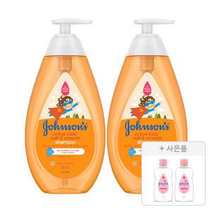 존슨즈 키즈 소프트 앤 스무디 샴푸 500ml, 2개 + 증정(베이비오일 125ml, 2개)