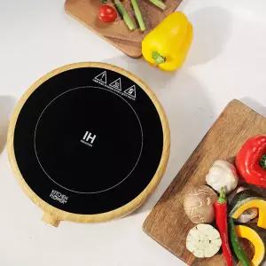 [홈쇼핑정품] 키친플라워 IH 1구 우드 원형 인덕션 KF-1021D+ 후라이팬/ 2000W 전기스토브 전기레인지