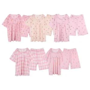 필굿 주니어 여성 쿨 냉감 반팔 반바지 여름 잠옷세트 중 고등학생 청소년 실내복 홈웨어 패밀리룩 파자마