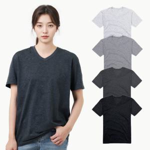 V넥 브이넥 반팔 라운드 면 무지티 기본티 교복티