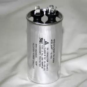 원형모터콘덴서/440V/450V 45uf/모터기동용/에어컨/실외기/보일러/냉동기/런닝콘덴서/대형선