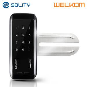 [전국시공] 솔리티 웰콤 강화유리문용 WG-10N 단문형 번호키전용 상가 업소 빌라 현관문 디지털도어락
