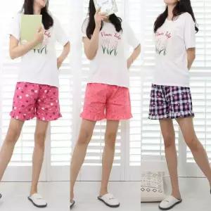 여성 특면 캐릭터 3부 잠옷바지 슬레진저 여자 면 잠옷 파자마 홈웨어 반바지