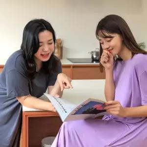 여성 모달 원피스 홈웨어 잠옷 원마일웨어 무지 반팔 라운드넥 사계절 여름