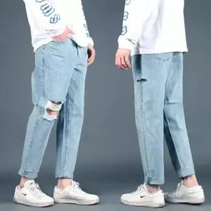 제이로드 재고정리 28-36 CKR961 빅사이즈 구제 찢어진 일자 커팅팬츠 남자청바지 테이퍼드 스트레이트 여름