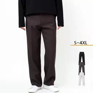 남자 세미 와이드 슬랙스 봄 여름 캐주얼 일자 정장 바지 스판 롱 팬츠 빅사이즈 부츠컷 치노 통 넓은 P443