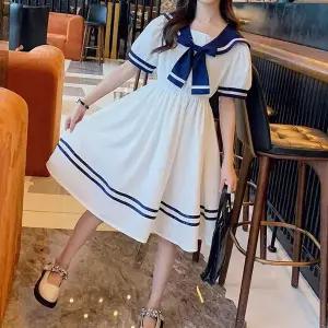 마린배색원피스 교회합창복 단체 연주회 초등6학년 교내행사 롱원피스 여아 여름원