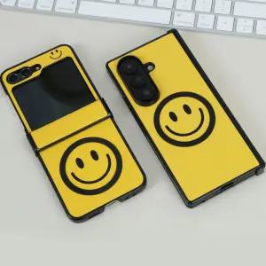 갤럭시 Z플립7 6 5 4 3 Z폴드7 스마일 맥세이프 링 케이스 힌지보호 레더자켓 이니셜 각인