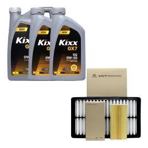 카니발KA4 가솔린 엔진오일 킥스 GX7 0W30 6리터 순정 오일필터 에어필터