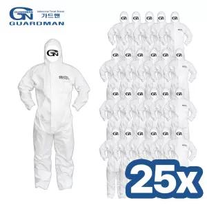 가드맨 FS 일회용 원피스 흰색 방제복 방역복 작업복 25P