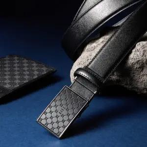 [닥스](강남점)DBBE5E838BK [25SS] [LOUIS] DD 루이스 패턴 음각 무광버클 소가죽 자동벨트