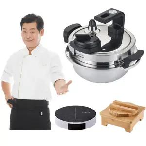 클래딘 국산 압력솥 통3중 포스코 스텐304 2.2L 3인용 4인용 스테인레스 코팅 인덕션 가스레인지 하이라이트 압력밥솥 1L 1인용 2인용 CLADIN 이연복 세프의 선택 C