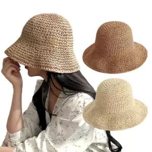 자외선차단 여름 라탄 버킷햇 여성 밀짚 벙거지모자 ODM-BUCKET04