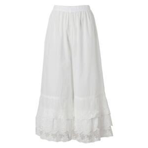 3단캉캉 프릴면레이스 롱속바지 아사면 레이어드 이너밴딩팬츠 보헤미안