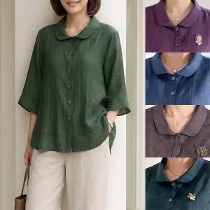 [엄마옷 로즈맘] 진화카라풍기인견블라우스