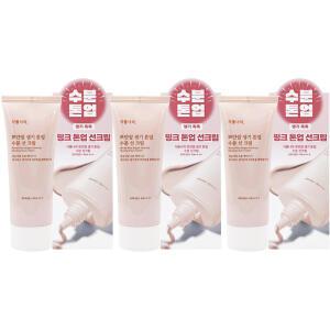 NEW 식물나라 뽀얀쌀 생기 톤업 수분 선크림 100ml 3개