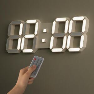 국산 루나리스 위성 GPS 인테리어 LED 벽시계 38cm 크림