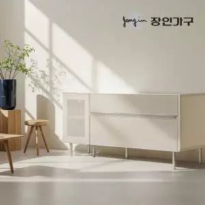 장인가구 무와 E0등급 하이그로시 1200 높은 거실장 티비다이