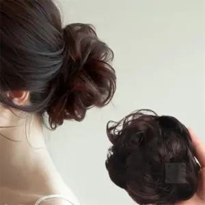 [만물스토어] 똥머리 집게핀 가발 파마머리 브라운