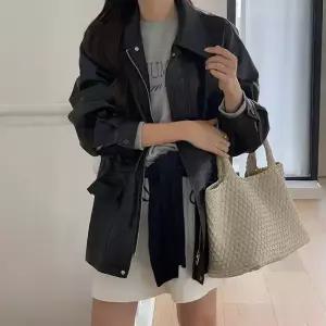 [코코블랑] 애쉬 스트링 레더 자켓