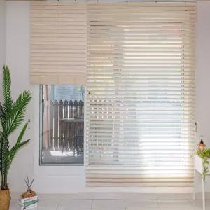 LUCKHEE 우드폼블라인드 아이보리 나무 원목 커튼 암막 거실창 창문 브라인드