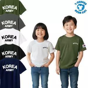 ROKA 로카 주니어 반팔티 부드러운 안심 착용감 어린이 반팔 군대 티셔츠