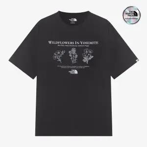 [노스페이스] [노스페이스 공식] NT7UR23J 화이트라벨 플라워 EX 반팔 라운드티_BLACK