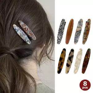 프렌치 마블 슬림 집게핀 여성 헤어핀 8개 세트