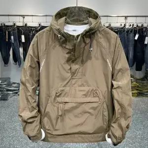 남성 아웃도어 후드 아노락 점퍼 봄 가을 경량 빅포켓 바람막이 WI228J