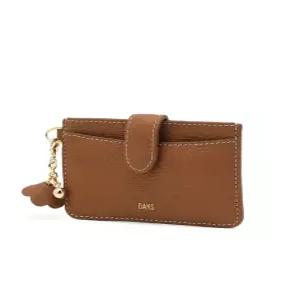 닥스 액세서리 26SS [ZALEA] 젤라 브라운 소가죽 플라워 참장식 카드지갑 DCHO6E018W2