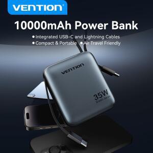 Vention 10000mAh 보조베터리 고속 충전 PD 35W iPhone 16 15 Pro Max Xiaomi 외장 배터리 용 휴대용