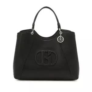 [헤지스](대구신세계)블랙 로고장식 가죽 토트백 HIBA6E501BK