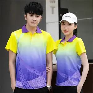탁구복 세트 탁구 반팔티셔츠 배드민턴 의상 상하세트 속건성 러닝 슈트 그라데이션